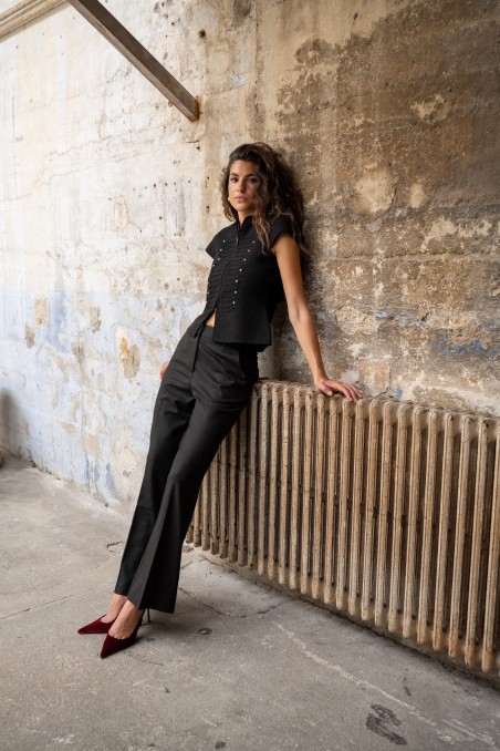 Pantalon droit chiné Héloïse - Lulumary