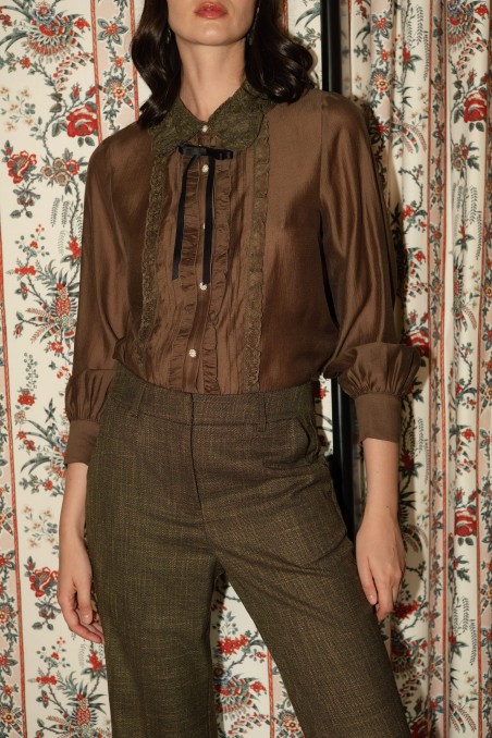 Pantalon droit chiné Héloïse - Lulumary