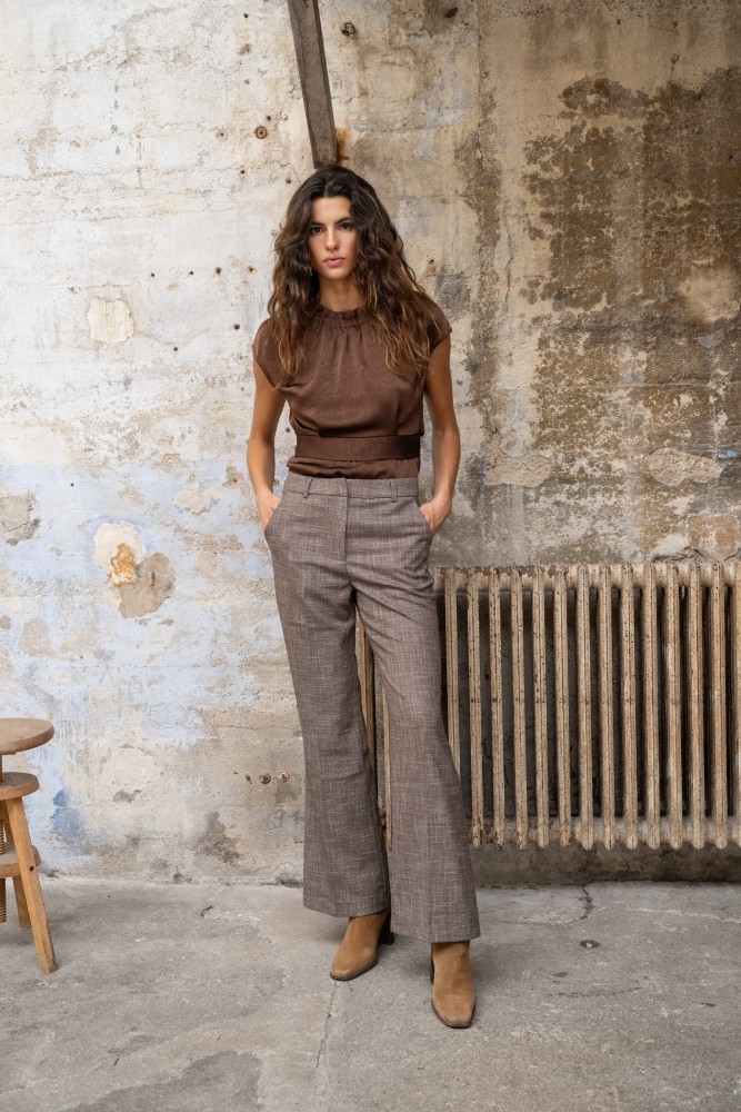 Pantalon droit chiné Héloïse - Lulumary